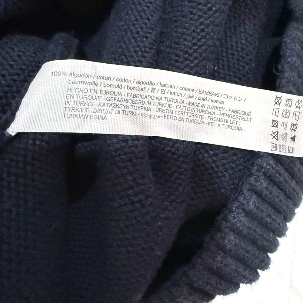 Zara Navy Zip-Front Ribbed Sweater - Picture 5 of 7